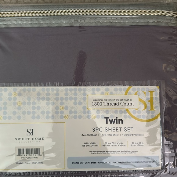 Twin Sheets - Breathable Luxury Sheets with Full Elastic & Secure Twin, Plum 3pc - Picture 6 of 6